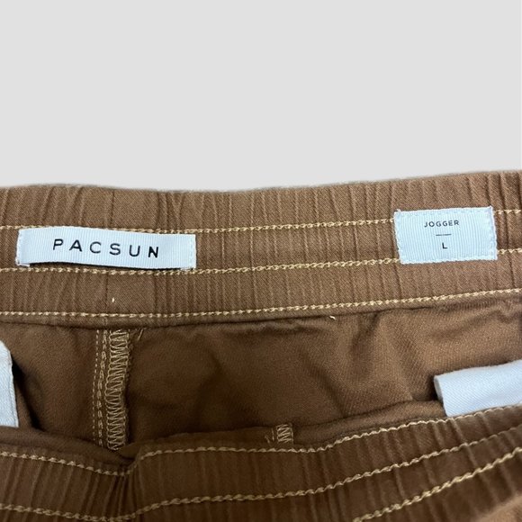 PacSun Men's Drawstring Joggers - Khaki/Tan - Picture 3 of 3